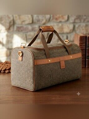Vintage Hartmann Tweed Leather Duffle Bag Weekender Carry On Travel Overnight 20